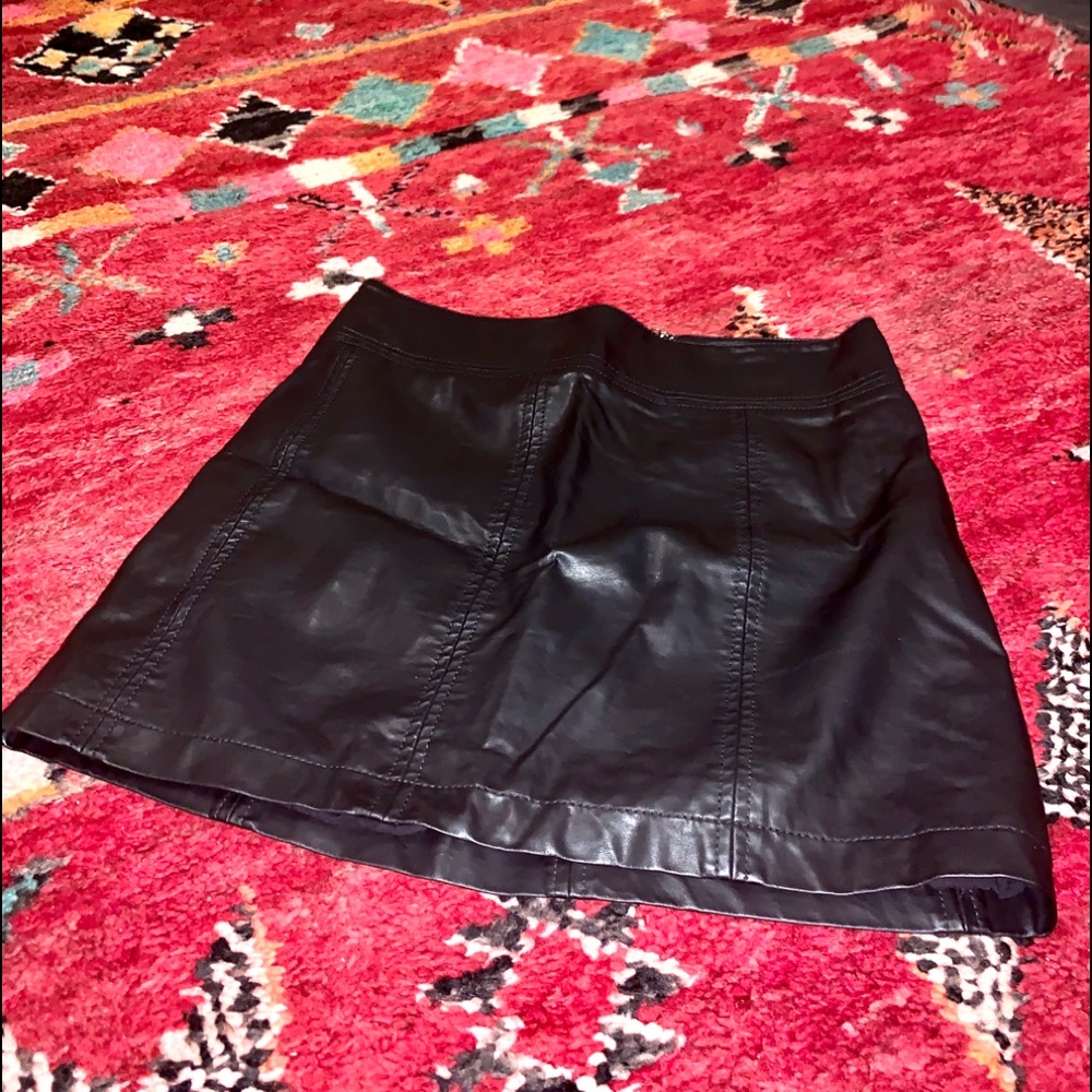 Free people vegan leather mini skirt. Size 8.